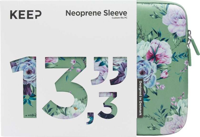 KEEP 13,3" PC neopren etui (Jade Summer Flower)