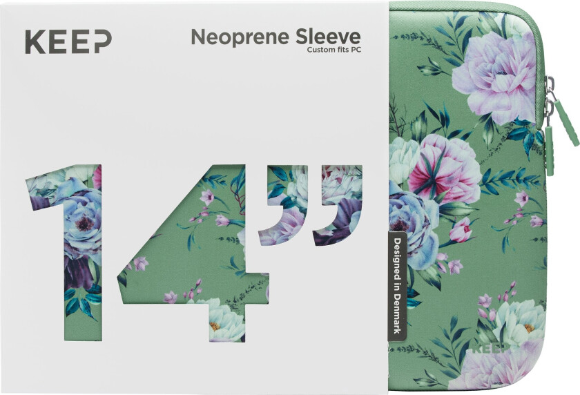 KEEP 14" PC neopren etui (Jade Summer Flower)