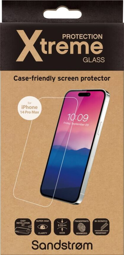 Flat Glass skjermbeskytter til iPhone 14 Pro Max