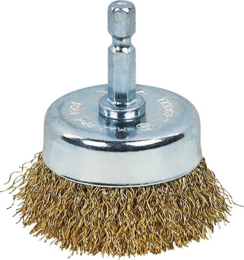 - Trådkoppbørste - for tre, metall, stål, løvtre, rust - 50 mm - heksagonal