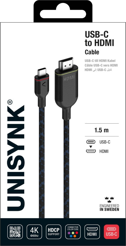 USB-C to HDMI 4K60Hz kabel (1,5m)