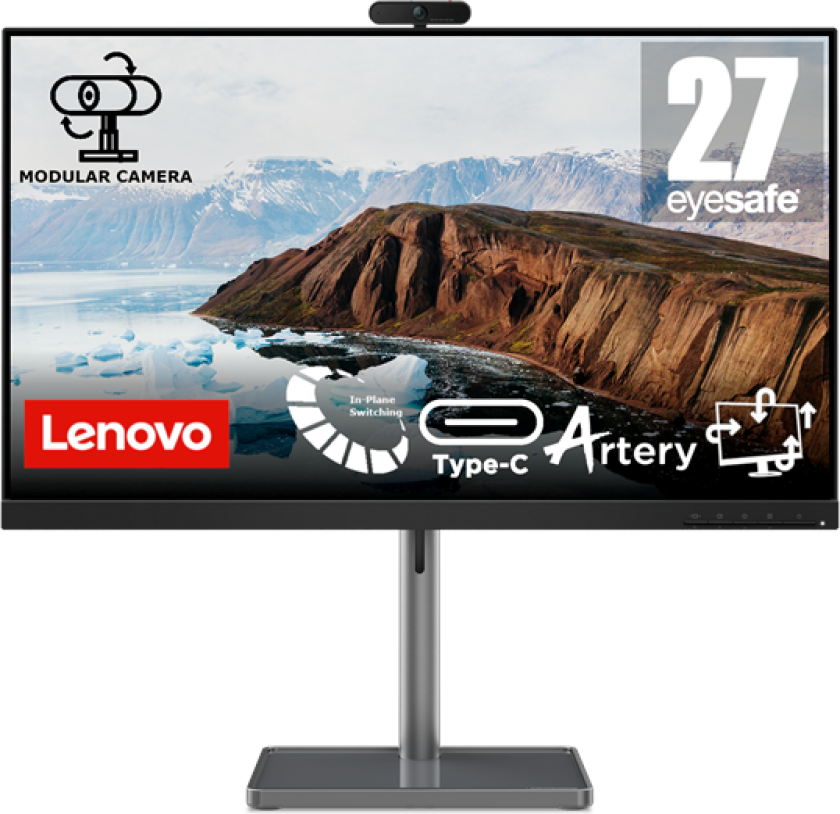 27" Lenovo L27M-30 W. Webcam - 1920x1080 - 75Hz - IPS - 75W USB 3.2 HUB - 4 ms - Skjerm