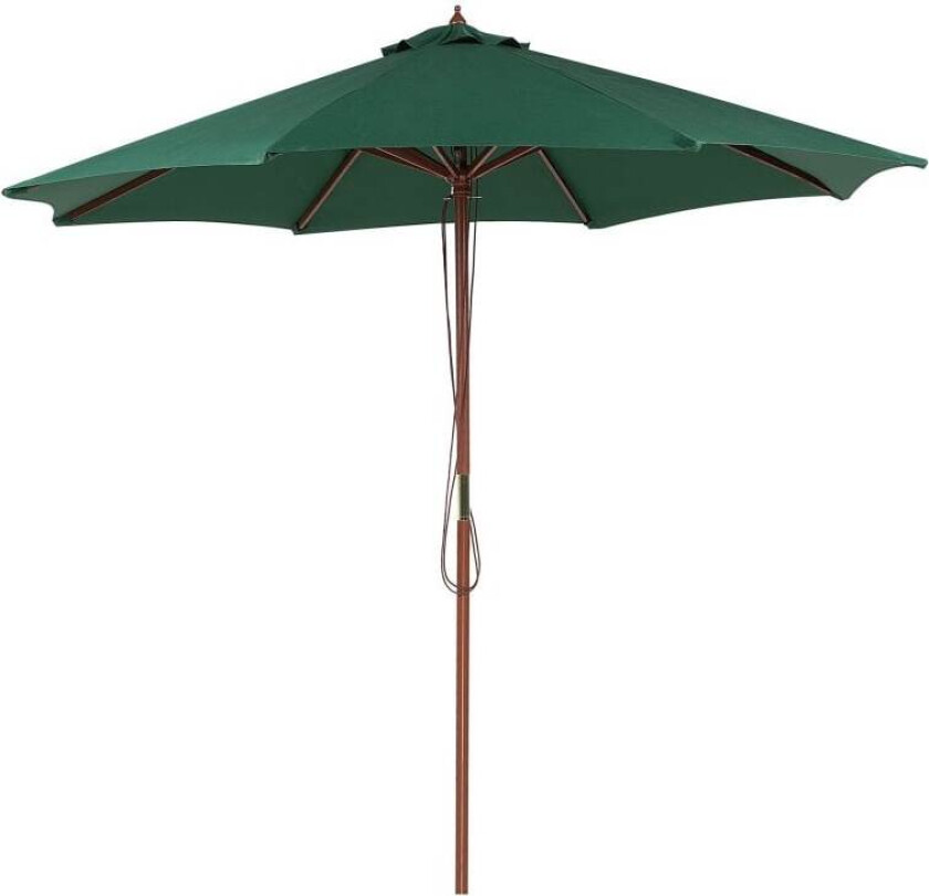 Hageparasoll Grønn Stoff ø 270 x 254H cm Bjørkestang Sammenleggbar Utendørs Moderne