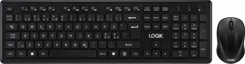 sett med trådløs mus og tastatur Pan Nordic versjon