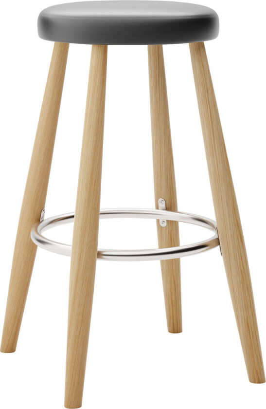 Ch58 Low Stool, Oljad Ek, Lädergrupp B Thor - 301