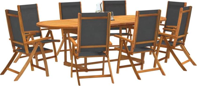 Hagespisegruppe 9 deler heltre akasie og textilene