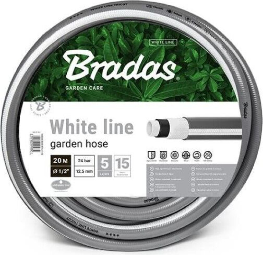 BRADAS Hageslange WHITE LINE 5/8" - 30m