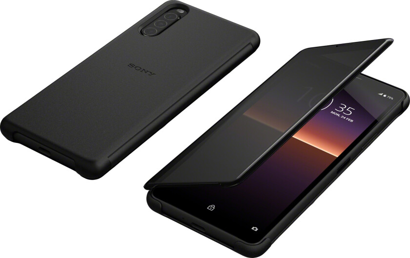 Xperia 10 II Style Cover View deksel (sort)