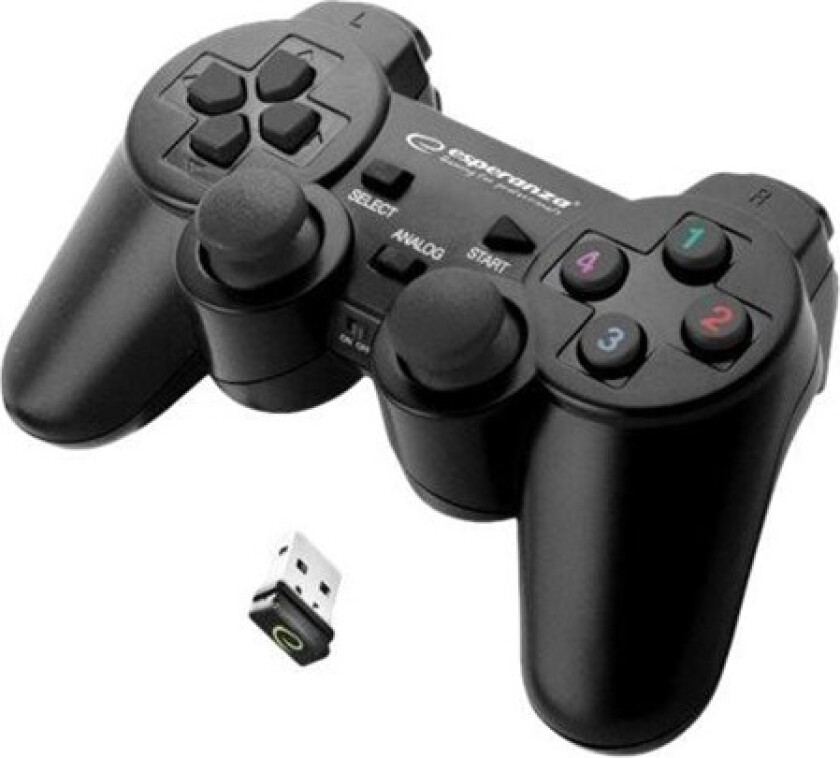 GAMEPAD WIRELESS 2.4GHZ PS3/PC USB GLADIATOR BLACK - Gamepad - PC