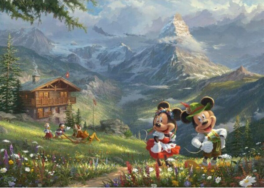 Thomas Kinkade Disney Mickey & Minnie In The Alps 1000pcs Gulv