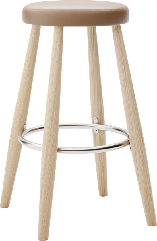 Bilde av Ch58 Low Stool, Vitoljad Ek, Lädergrupp C Sif - 91