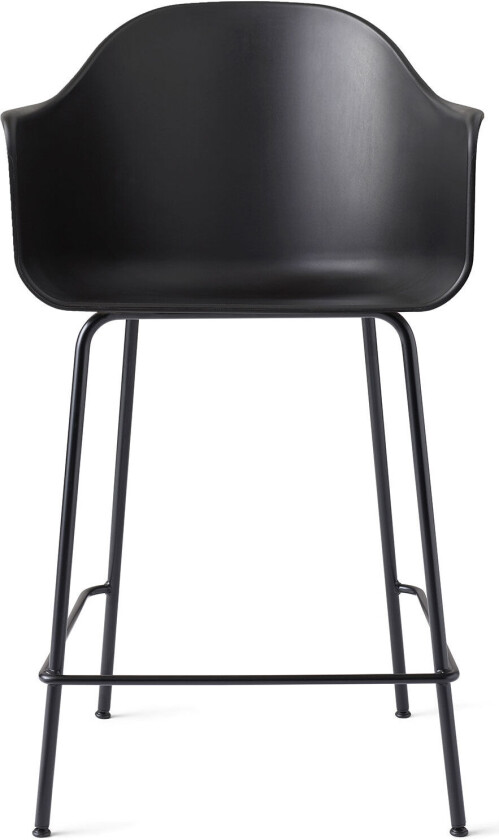Harbour Counter Chair Black Steel Base Shell Black