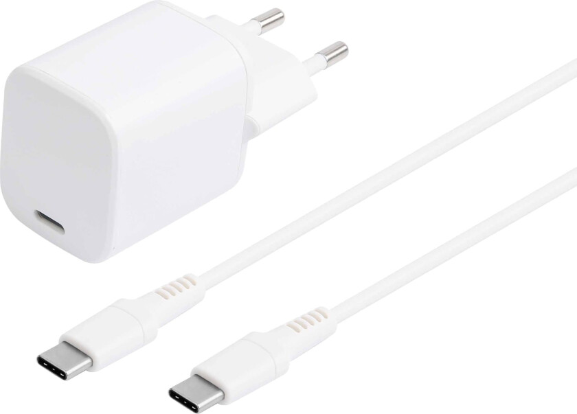 Sandstrom USB-C 30W GaN lader med USB-C kabel