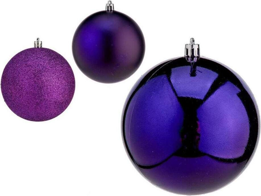 Juletrekuler à 10 cm 6 nummer Lilla Plast