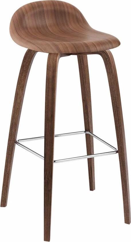 3d Counter Stool Wood Base Top Walnut - Unupholstered