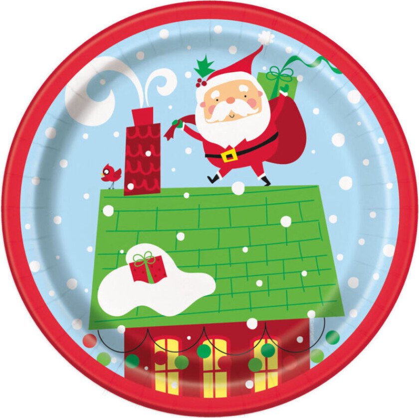 Papptallerken -Nisse- 17cm pk/8