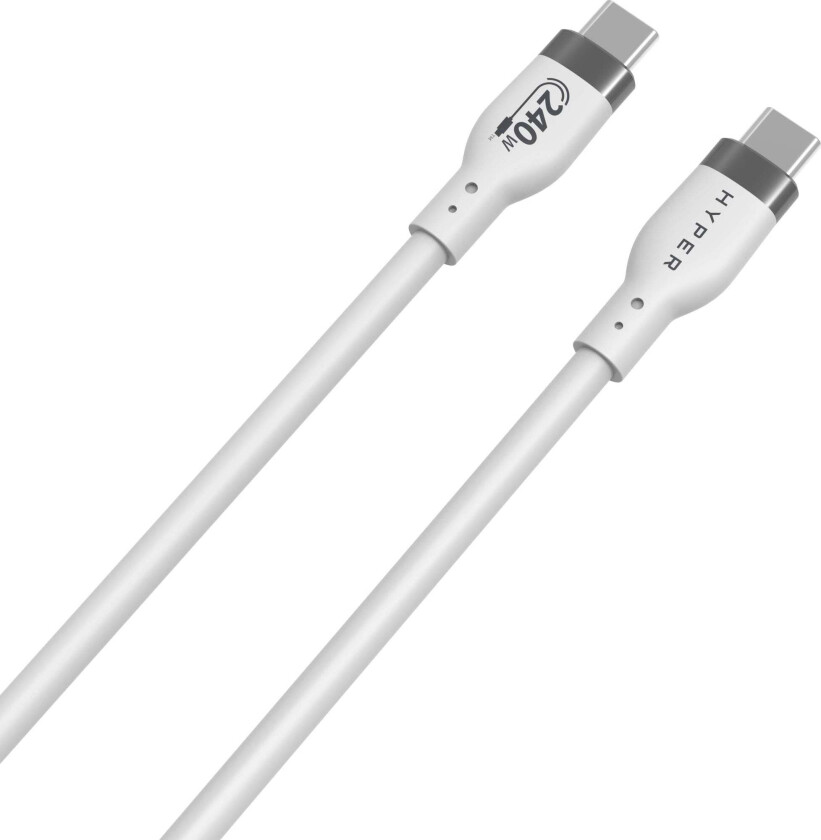 Bilde av Hyper HyperJuice USB-C til USB-C ladekabel 1 m (hvit)