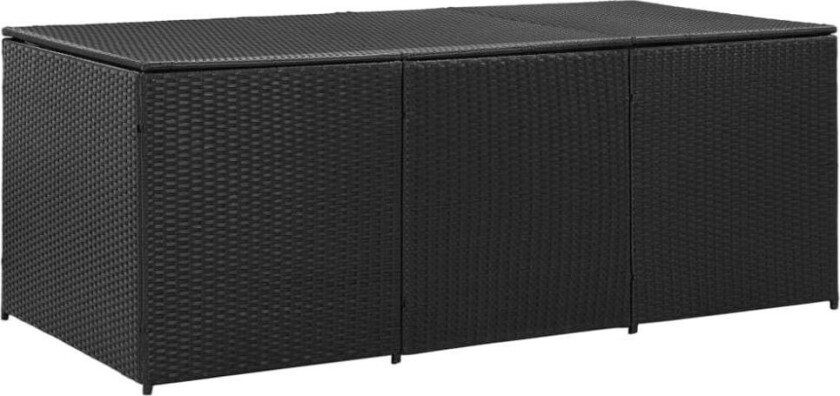 Utendørs oppbevaringsboks polyrotting 180x90x70 cm svart