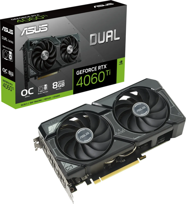 GeForce RTX 4060 Ti DUAL OC SSD - 8GB GDDR6 RAM - Grafikkort