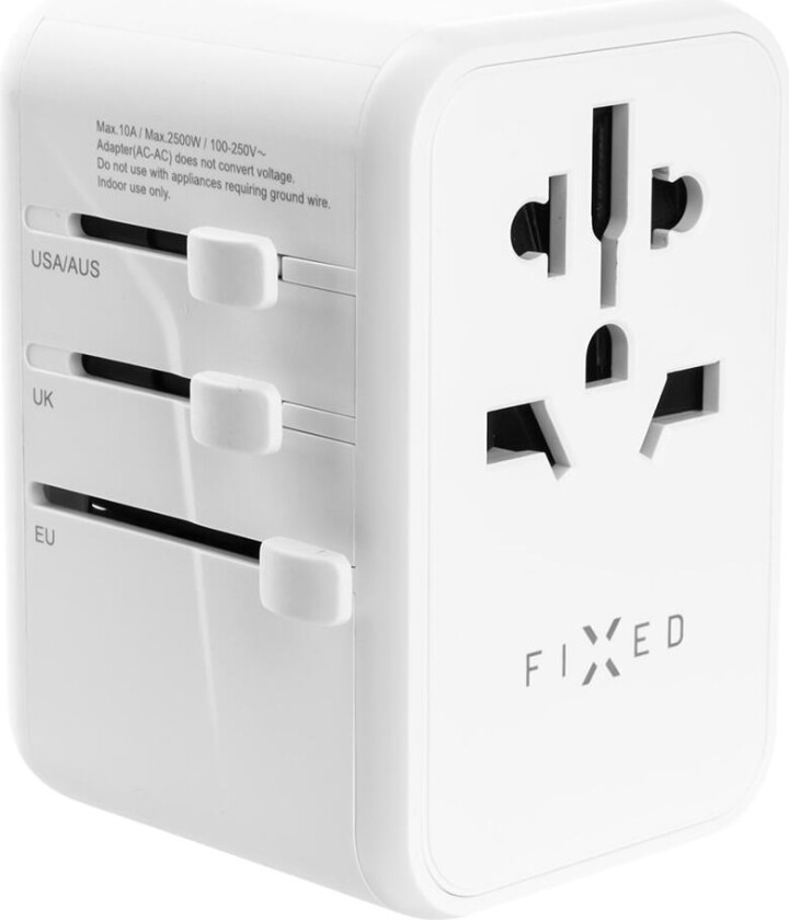 Bilde av Fixed World 65W reiseadapter (hvit)