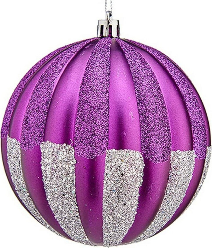 Juletrekuler à 10 cm 6 tall Lilla Sølvfarget PVC