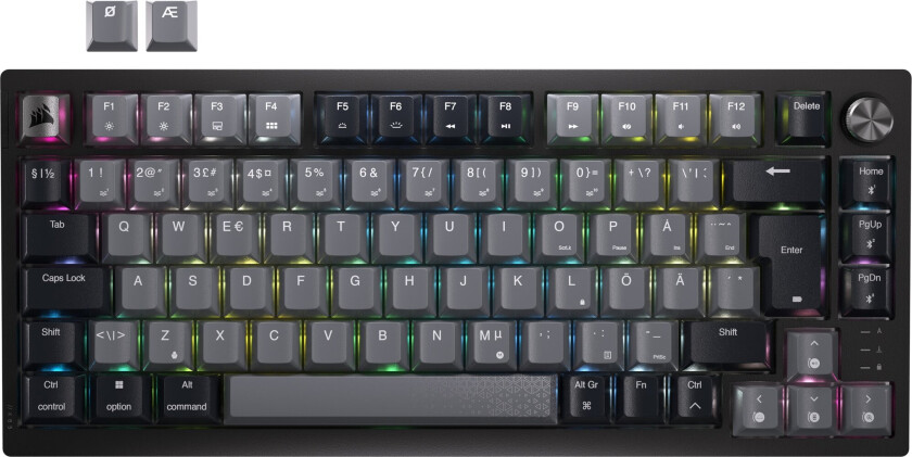 K65 Plus gamingtastatur (sort, grå)