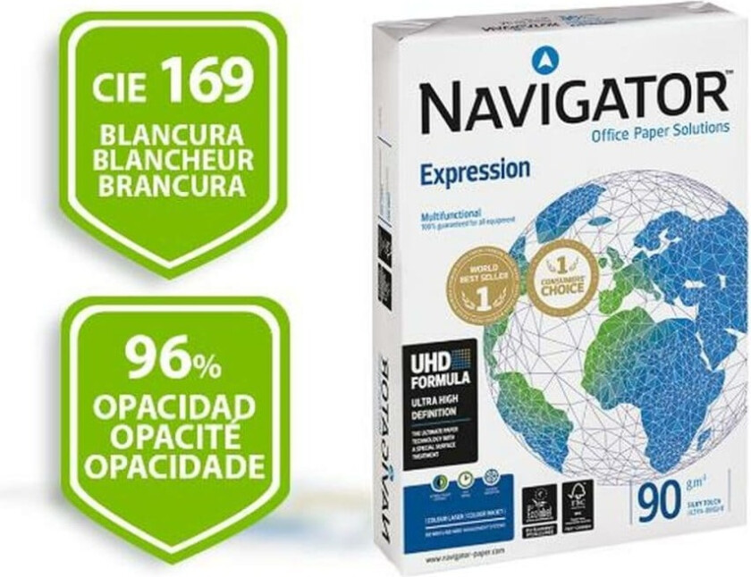 Kopipapir Navigator Expression A4 hvit 90g - (500 ark)