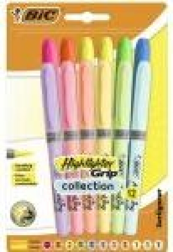 992562, Blå, Grønn, Oransje, Rosa, Lilla, Gult, 12 stykker, Kulepenn + fyllepenn