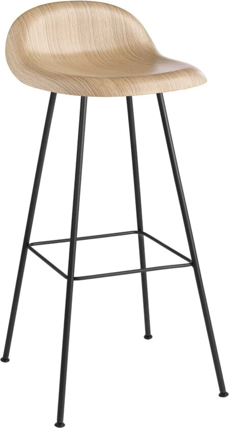 3d Counter Stool, Unupholstered, Center Base, Top - Oak