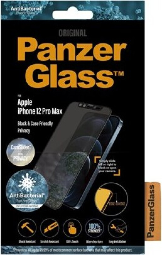 Apple iPhone 12 Pro Max Black & Case Friendly Privacy