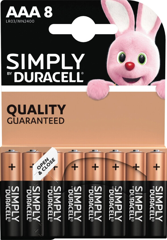 Simply AAA alkaline-batterier 8-pakk
