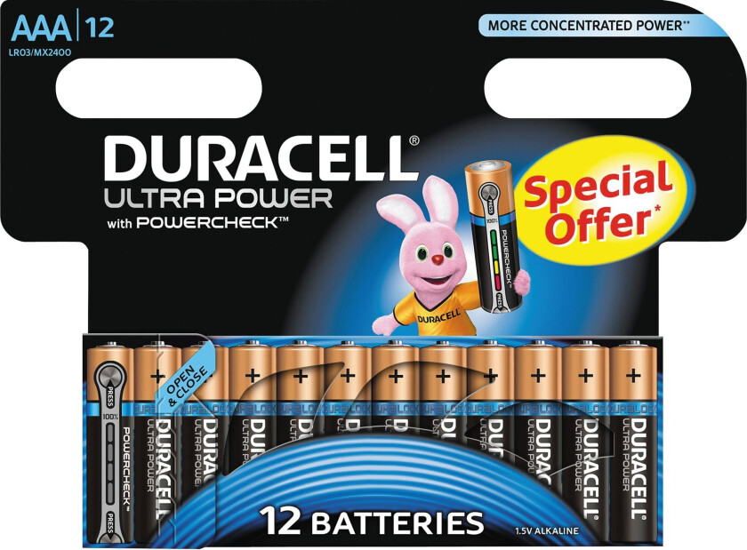 Ultra Power AAA Alkaline-batterier 12pk