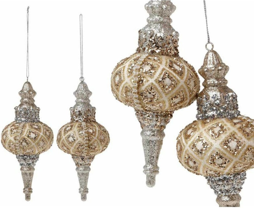 Juletrekule Glitter Gylden 18 cm