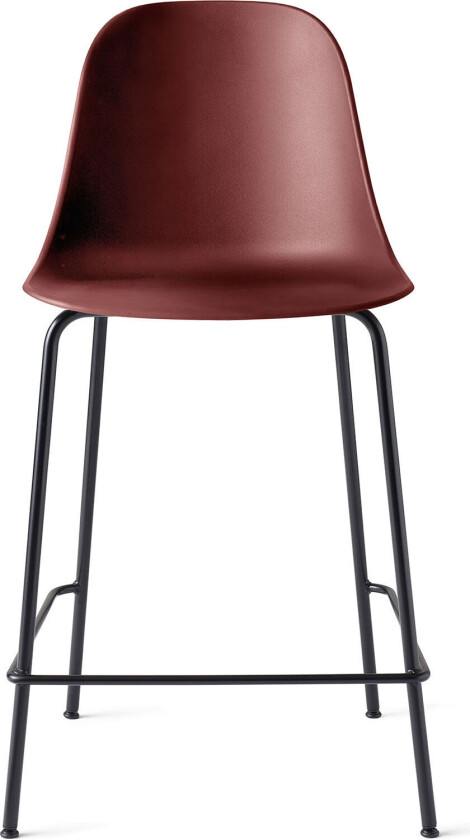 Harbour Counter Side Chair Black Steel Base Shell Burned Red