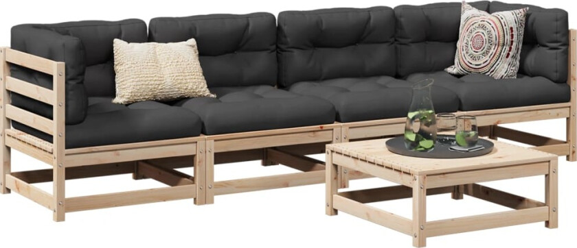 Hagesofasett 5 deler heltre furu