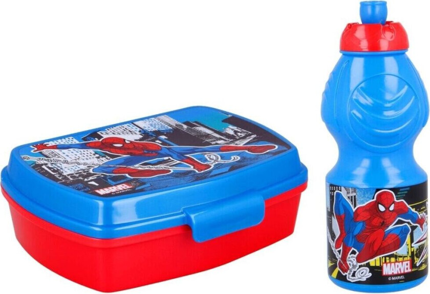 2-Pack Spider-Man Streets Edderkoppen Matboks & Pop-up vannflaske