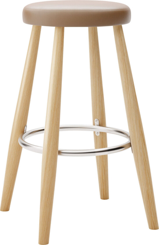 Ch58 Low Stool, Klarlackad Ek, Lädergrupp C Sif - 91