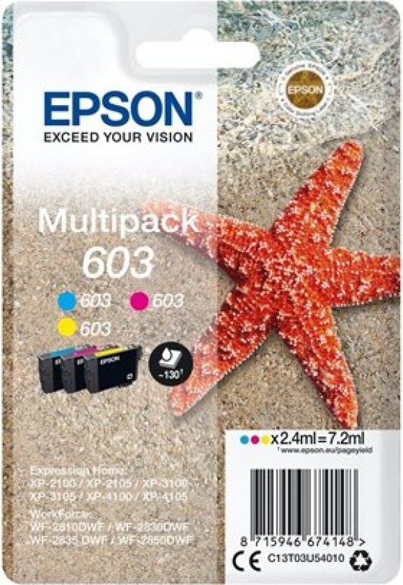 603 Multipack - 3-pack - yellow cyan magenta - original - ink cartridge - Blekkpatron Blå