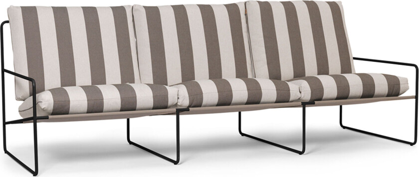 Ferm Living Desert 3-seater Stripe Black/Chocolate