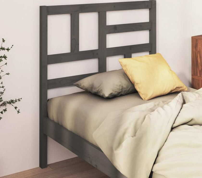 Sengegavl grå 81x4x104 cm heltre furu