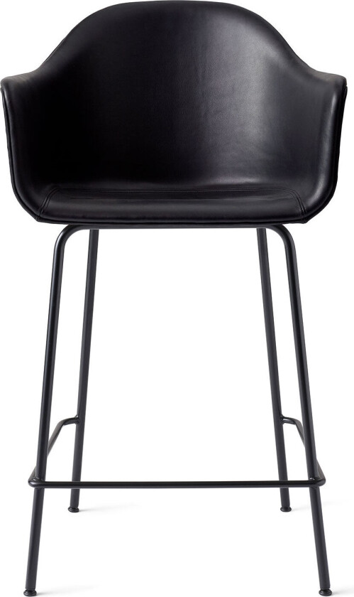 Bilde av Harbour Counter Chair Black Steel Baseleather Dakar, Black 0842
