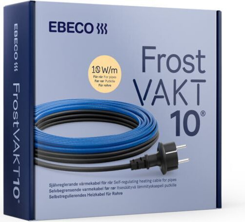 Frostvakt 10 Varmekabel med støpsel, 10W/m 100 m