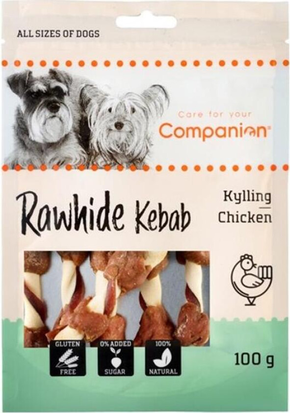 Rawhide Kebab Godbiter til hund 100 g