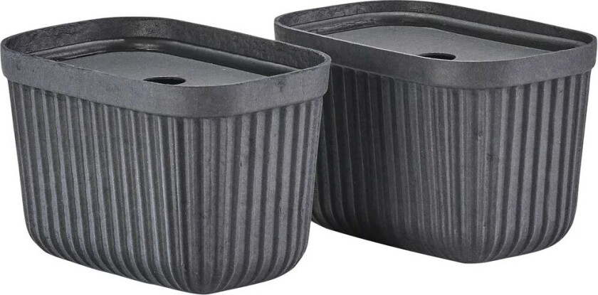 Pulp oppbevaringsboks 15x23 cm 2-pack Black