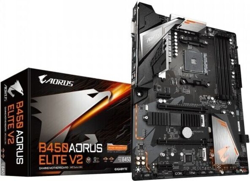 B450 AORUS ELITE V2 Hovedkort - AMD B450 - AMD AM4 socket - DDR4 RAM - ATX