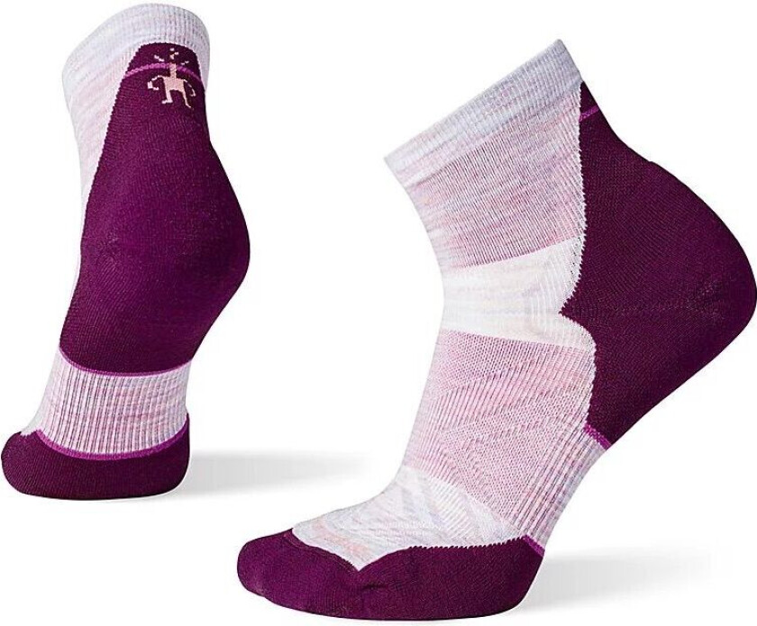 Women's Run Targeted Cushion Ankle Socks Purple Eclipse L