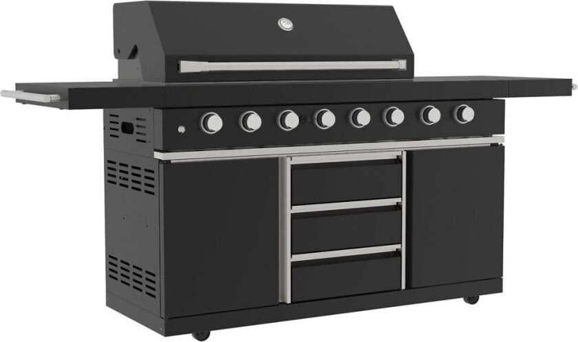 Stor gassgrill i rustfritt stål - New Orleans Blackline