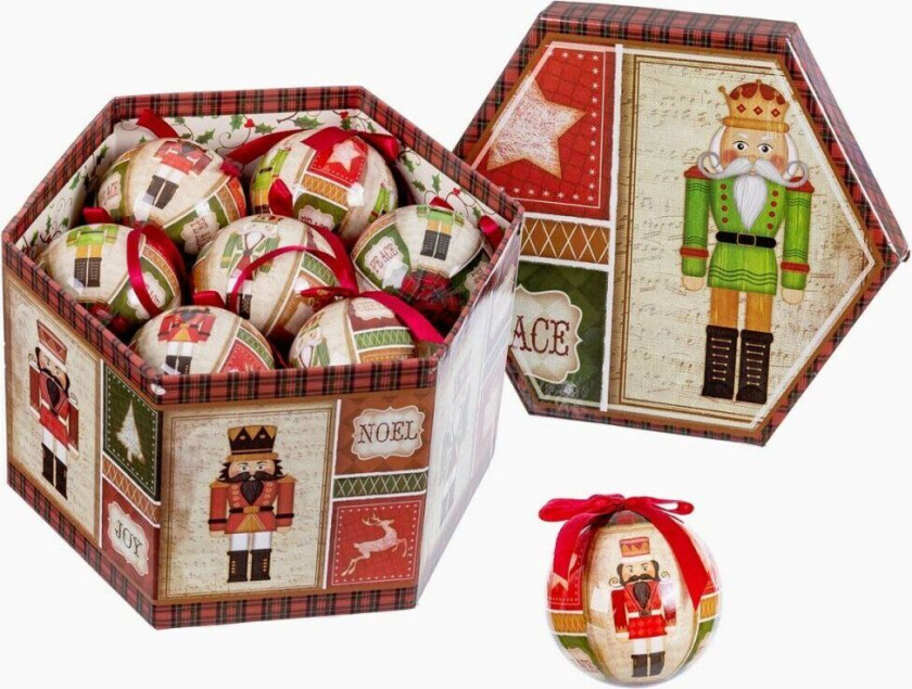 Juletrekuler Flerfarget Papir Polyfoam Nøtteknekker 7,5 x 7,5 x 7,5 cm (14 antall)