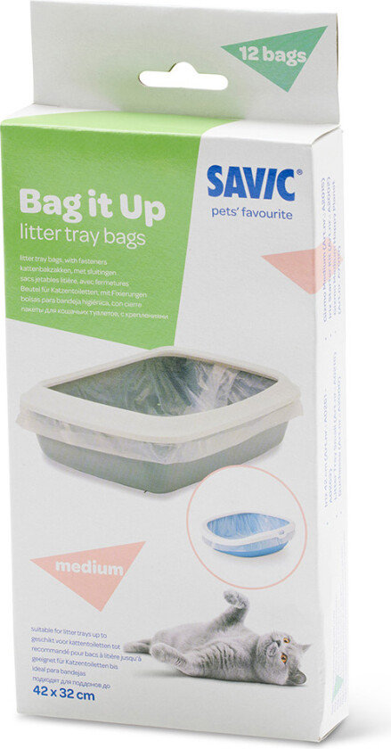 Bilde av Bag It Up poser til kattetoalett 12pk 42x32 cm