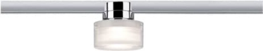 955.02, Spotlight på skinne, 1 ampuller, LED, 2700 K, 400 lm, Kromfarget, Gjennomsiktig, Hvit